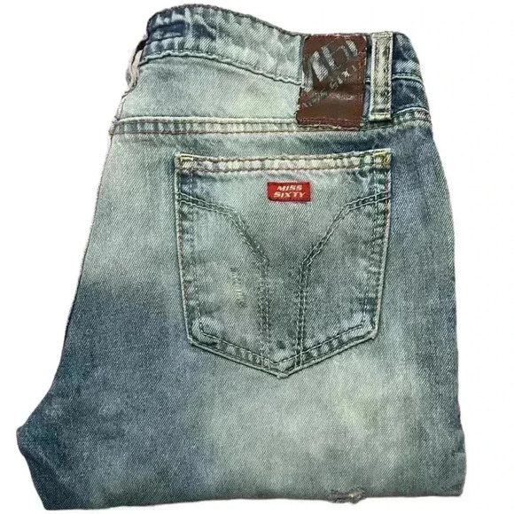 Miss Sixty Denim - Miss Sixty Vintage Extra Low Ty Acid Wash Italian Straight Jeans